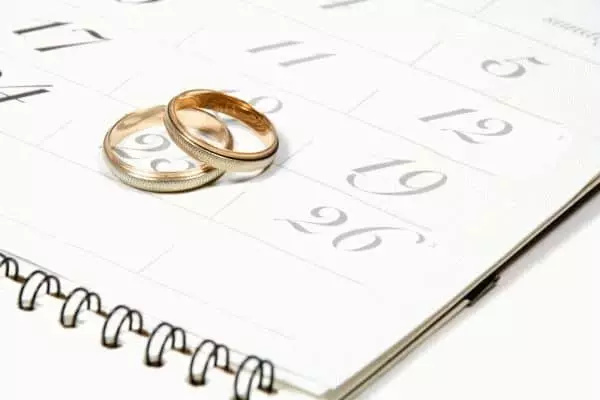 Wählen Sie das Datum der Hochzeitsnummer