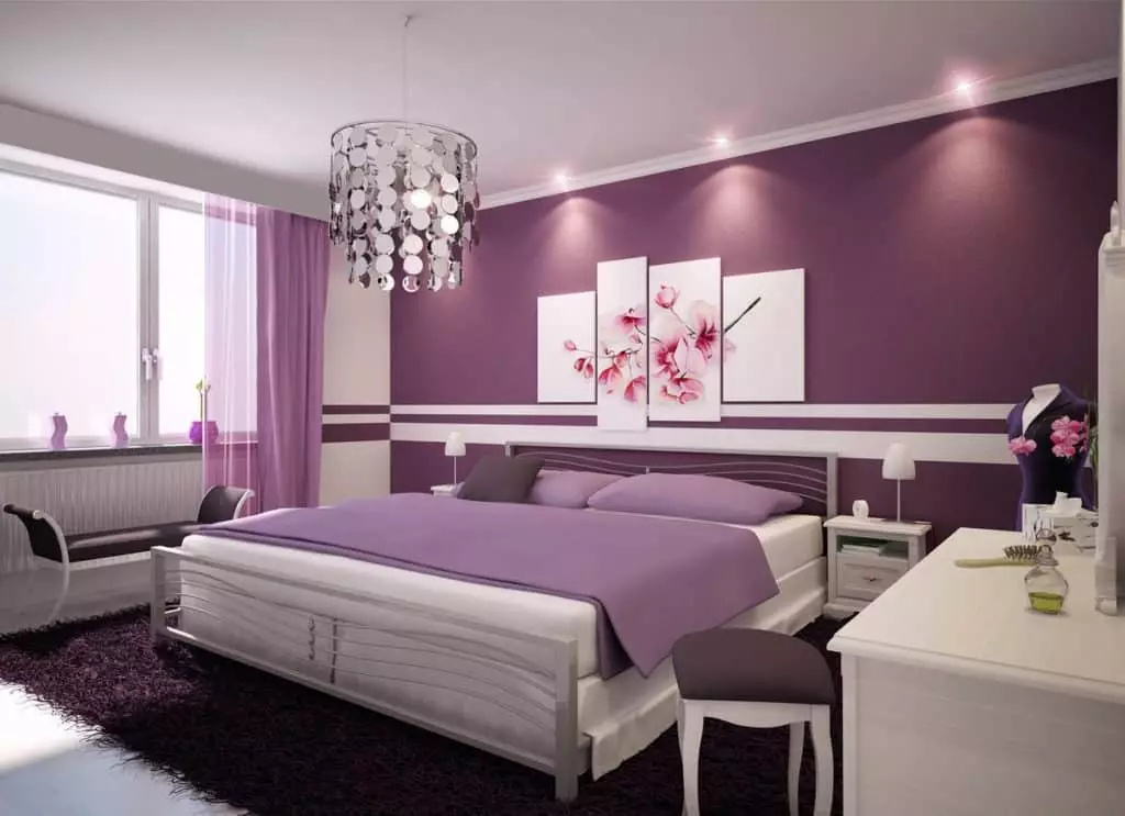 חדר שינה בצבע גמא יין
