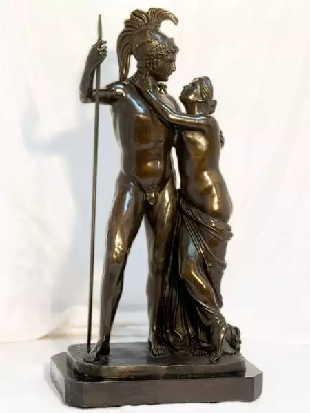 Escultura de bronze marte e venus