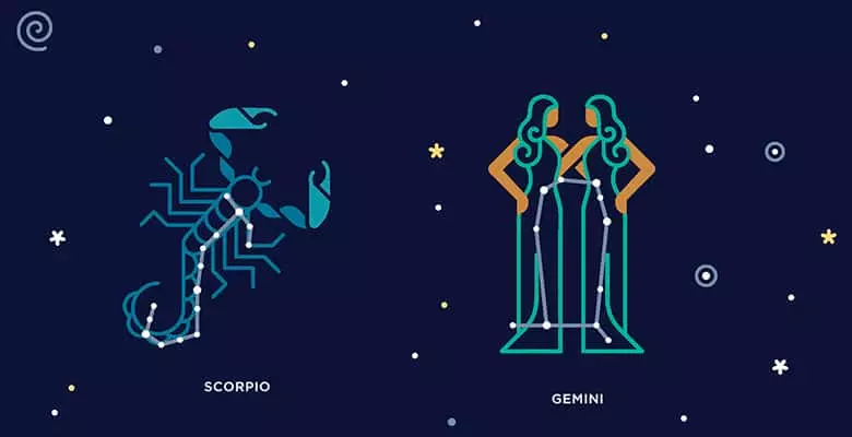 Scorpio naine ja Gemini mees - ühilduv armastus, suhe, abielu, sugu, sõprus 3824_3