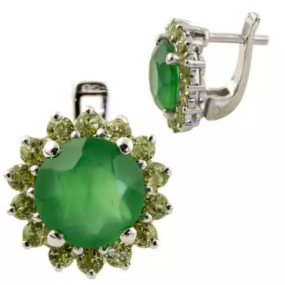 Earrings with olivine
