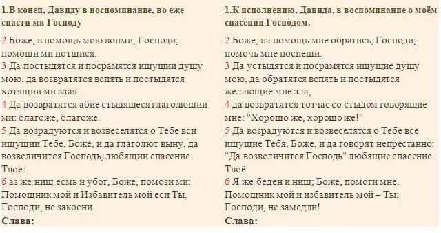 Psaume 69: Texte de la prière en russe, pour ce lire 4511_2