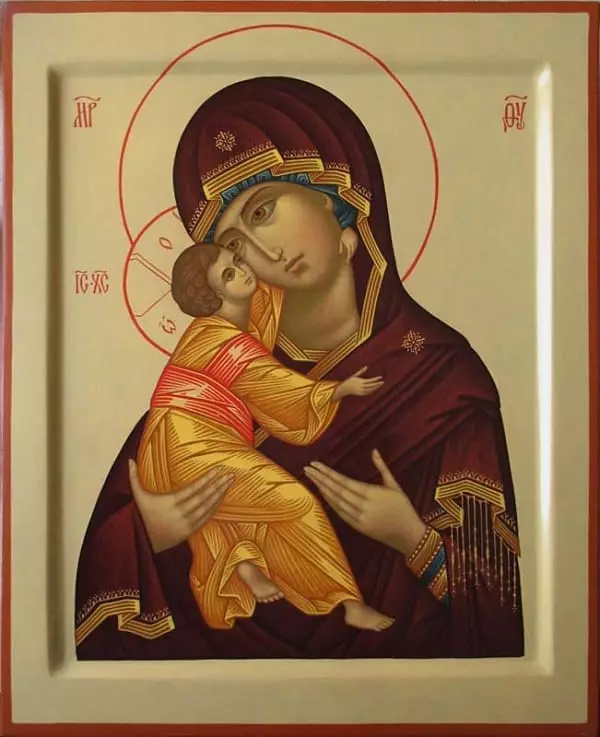 Ikon för Guds Vladimirmor: Foto, vilket betyder vad hon hjälper, bön 4780_1