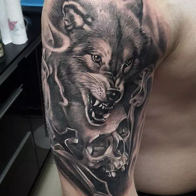 Wolf татуировка стойност за момчета