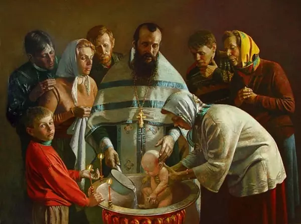 მართლმადიდებლურ ეკლესიაში ნათლობის რიტმის Sacrament: როგორ გადის, წესები, ნიუანსი 5130_3