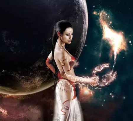金星在蝎子的一个女人在纳塔尔地图