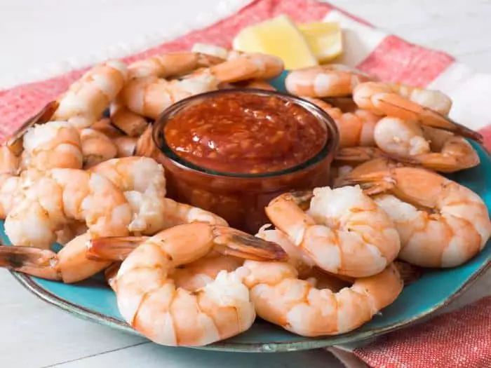Ready shrimps on the table