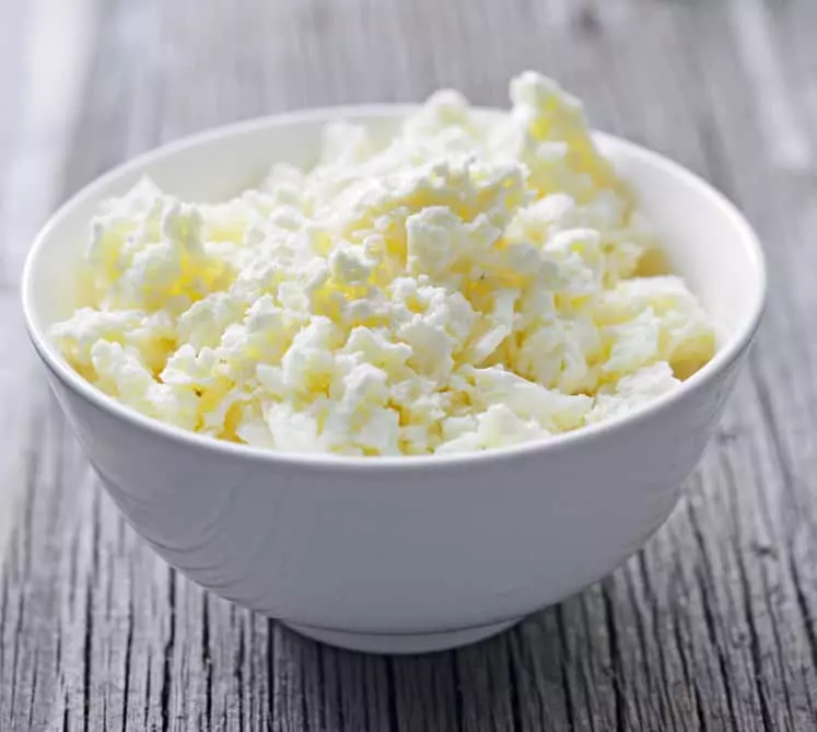 Cottage Cheese in een bord
