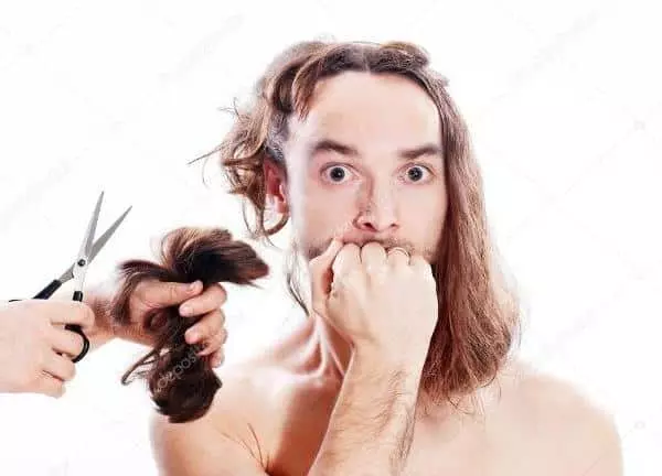 Saç kesmekden öň gorky