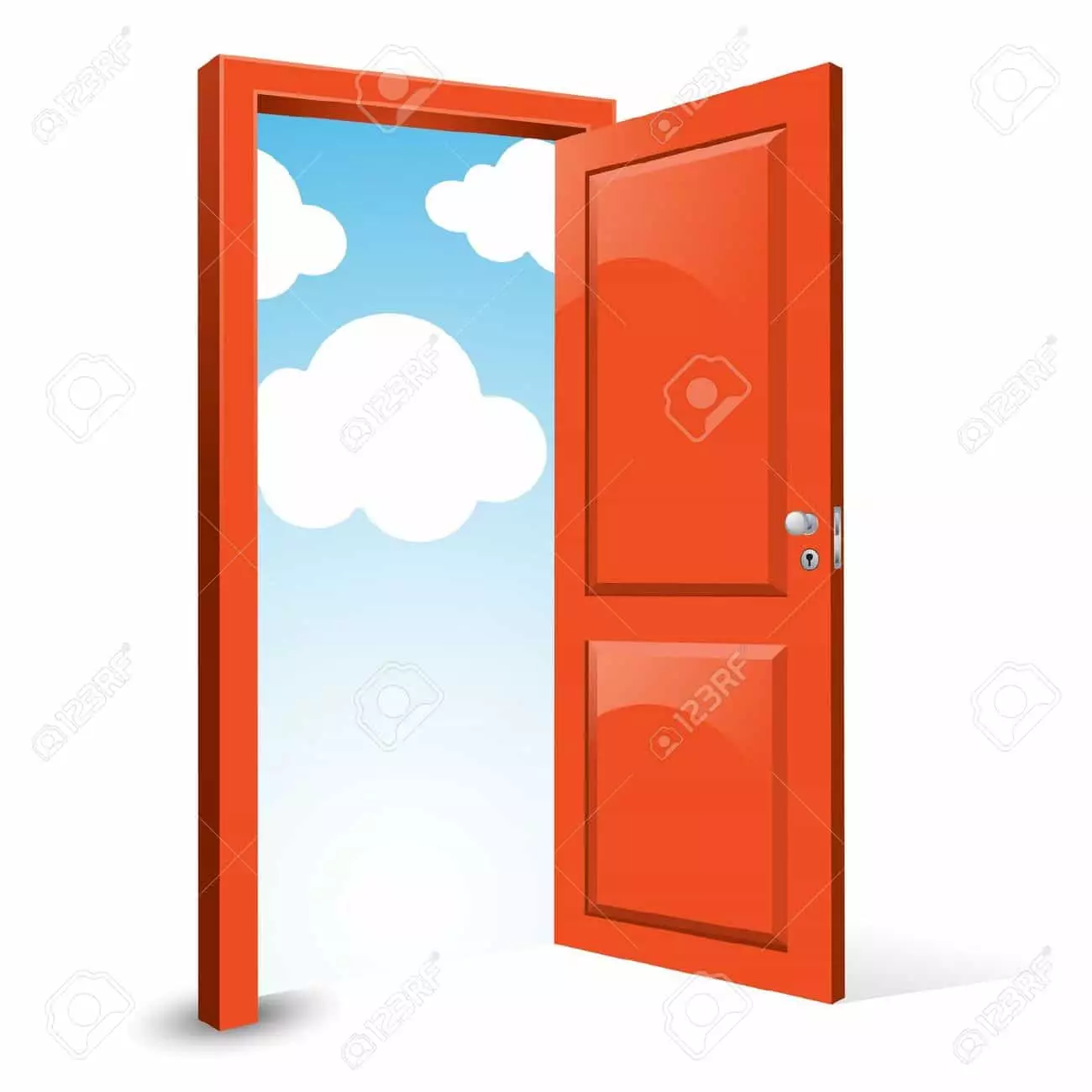 Pintu dengan awan