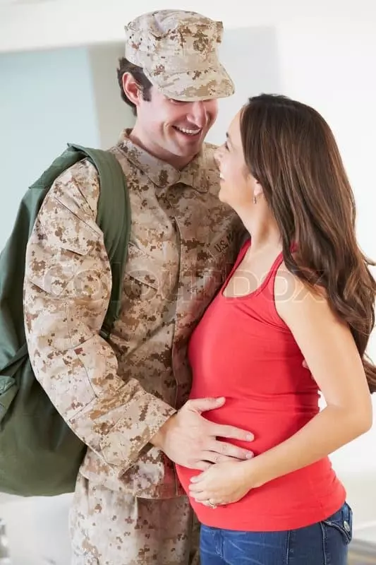 Militær med sin kone
